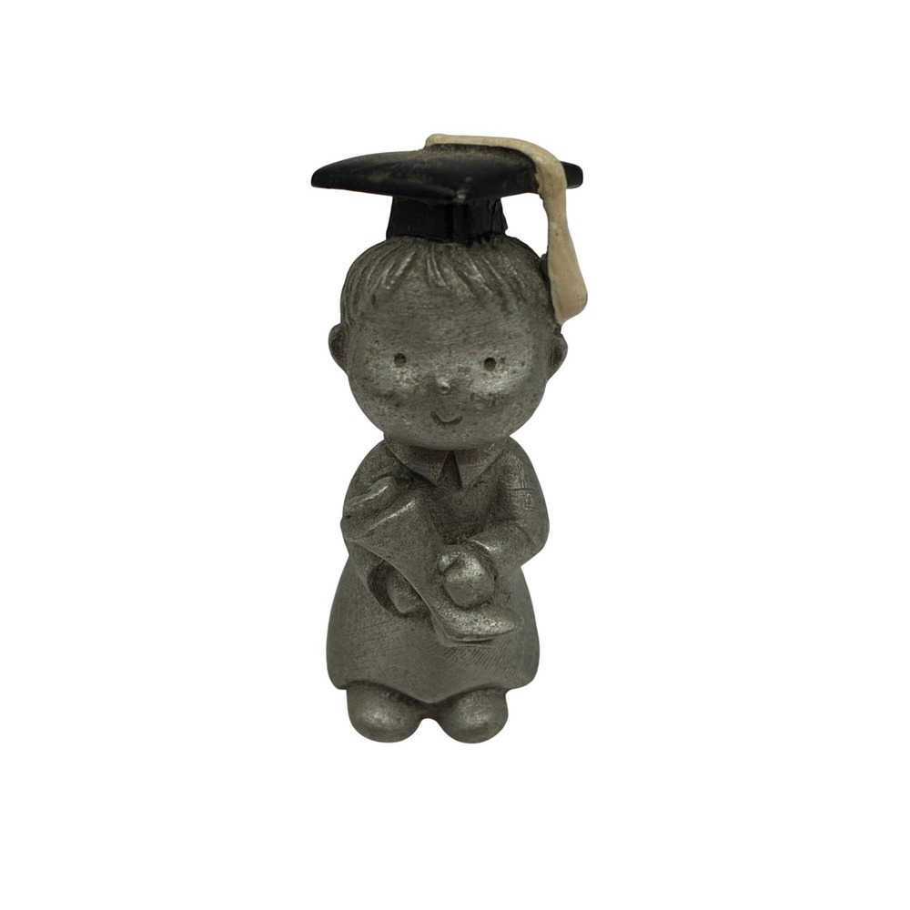 Vintage 1983 Spoontiques Pewter Graduate Boy Figurine Diploma S871 1.75 Inch